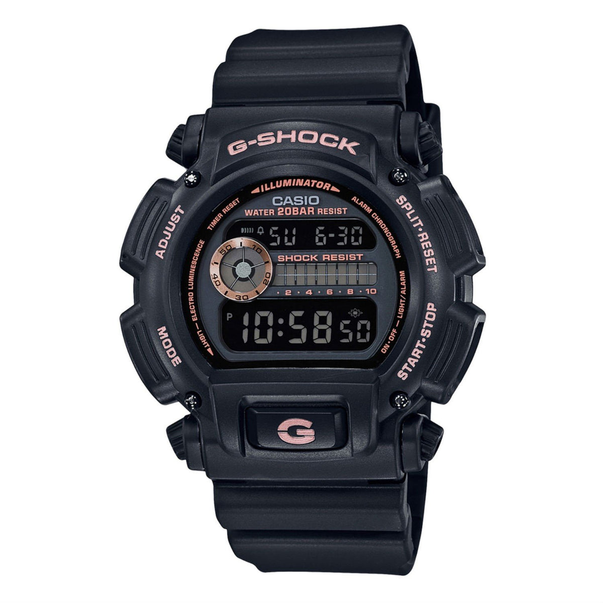 Casio Men&#39;s DW9052GBX-1A4 G-Shock Chronograph Black Resin Watch