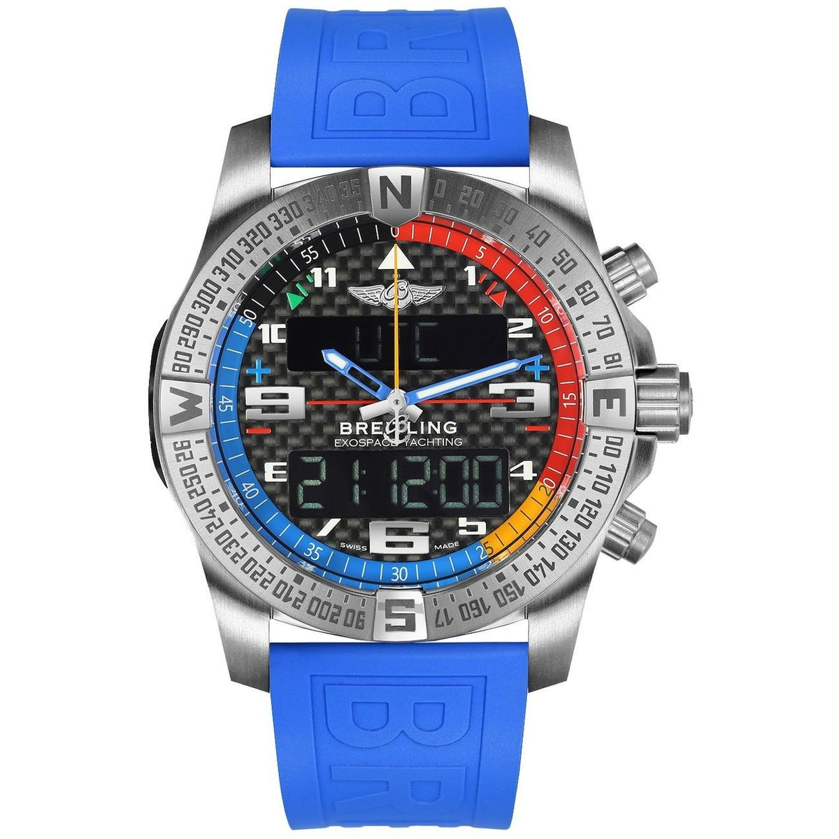 Breitling Men&#39;s EB5512221B1S1 Exospace  Blue Rubber Watch