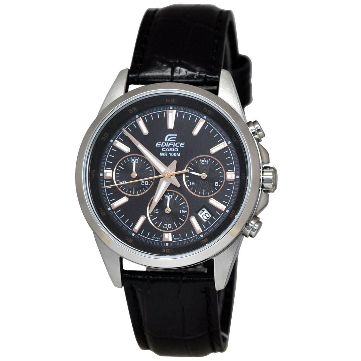 Casio Men&#39;s EFR527L-1A Edifice Chronograph Black Leather Watch