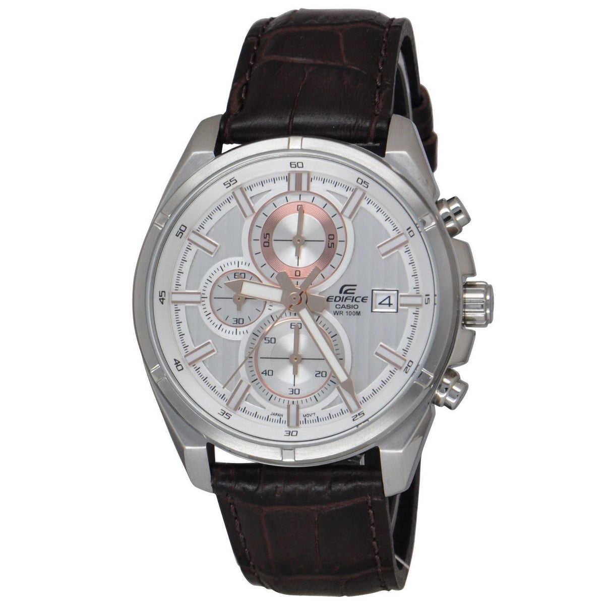 Casio Men&#39;s EFR532L-7AV Edifice Chronograph Brown Leather Watch