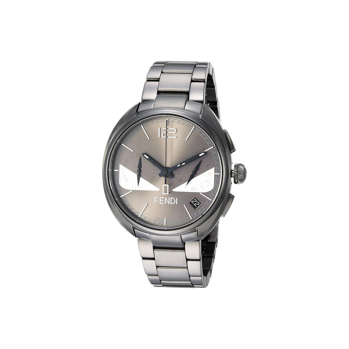 Fendi Men&#39;s F215716400 Momento Bugs Chronograph Grey Stainless Steel Watch