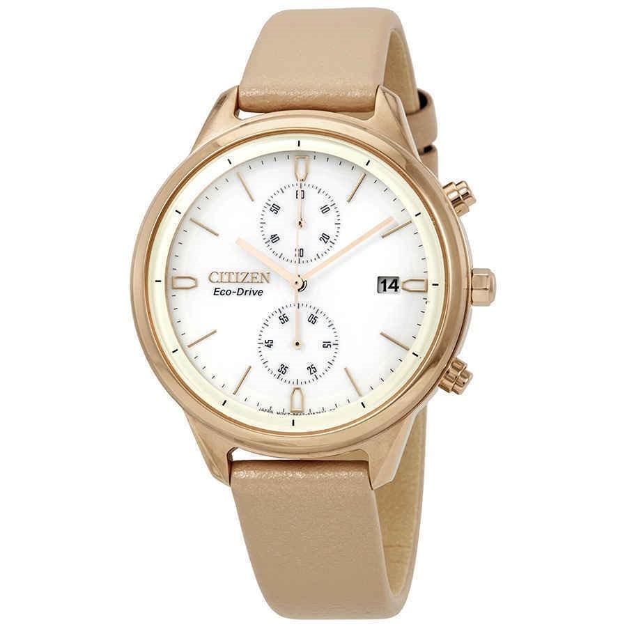 Citizen Women&#39;s FB2003-05A Chandler Chronograph Brown Leather Watch