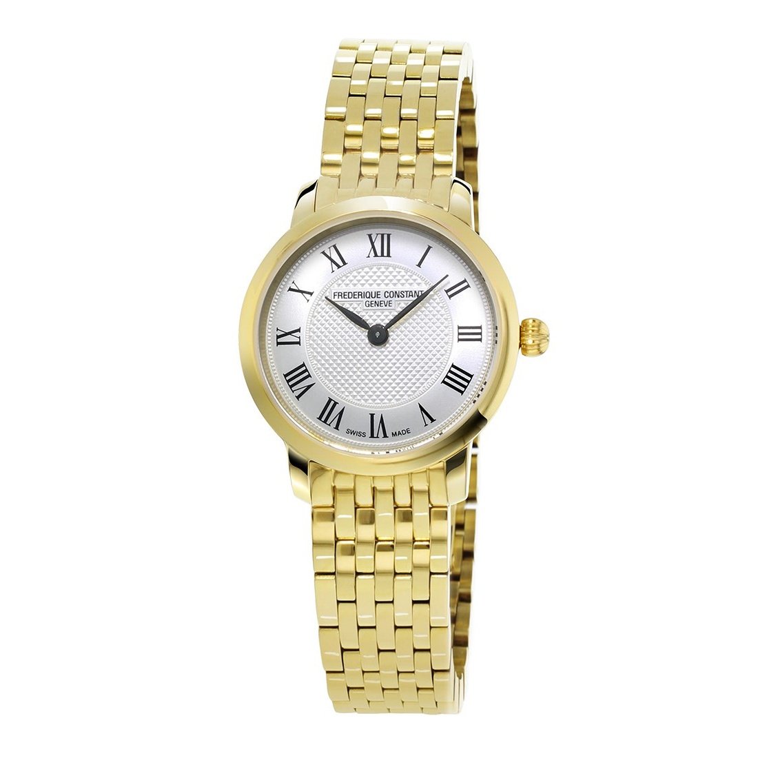 Frederique Constant Women&#39;s FC-200MCS5B Slimline Gold-Tone Stainless Steel Watch