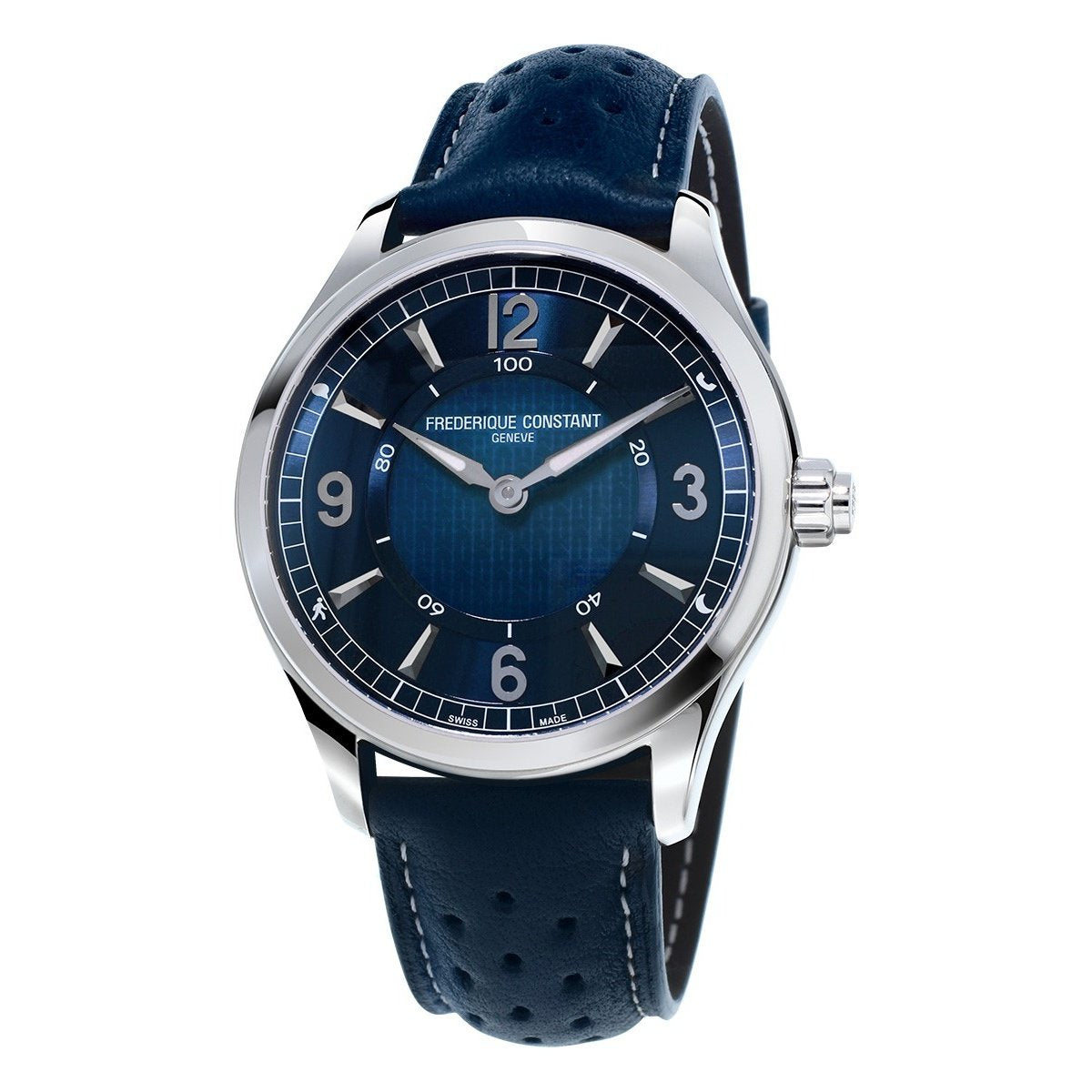 Frederique Constant Men&#39;s FC-282AN5B6 Horological Smartwatch Blue Leather Watch