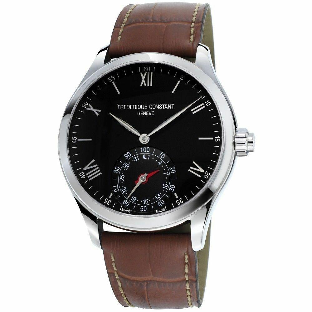 Frederique Constant Men&#39;s FC-285B5B6 Horological Smartwatch Brown Leather Watch