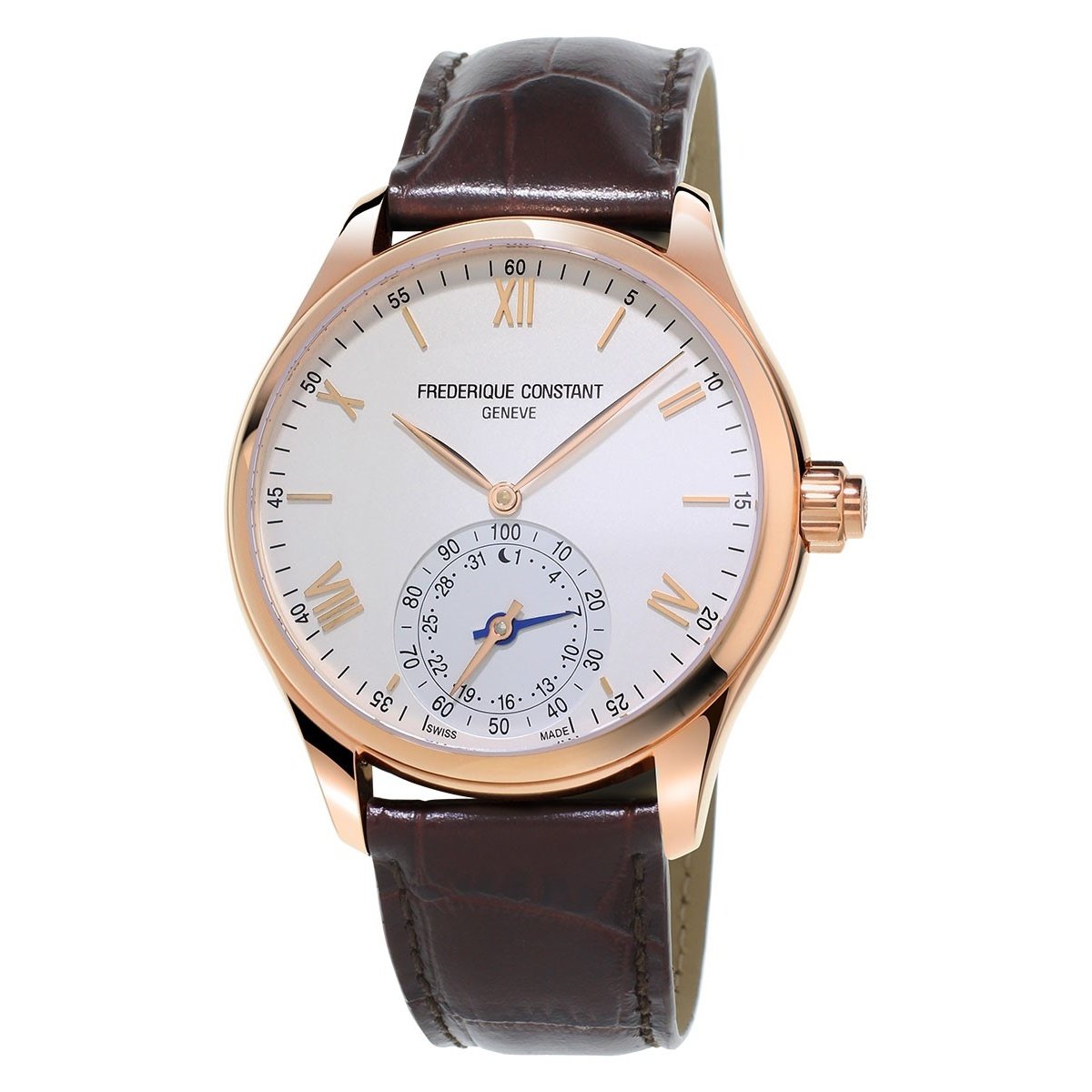 Frederique Constant Men&#39;s FC-285V5B4 Horological Smartwatch Brown Leather Watch