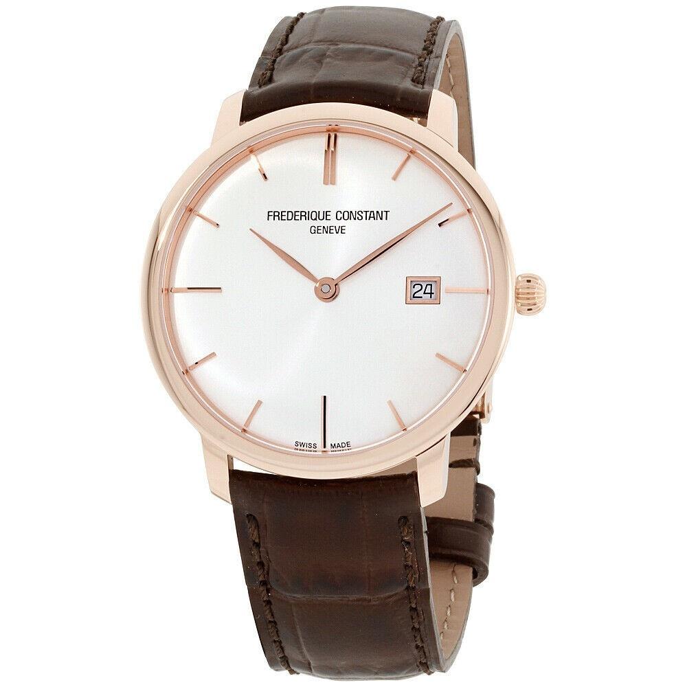 Frederique Constant Men&#39;s FC-306V4S4 Slimline Brown Leather Watch