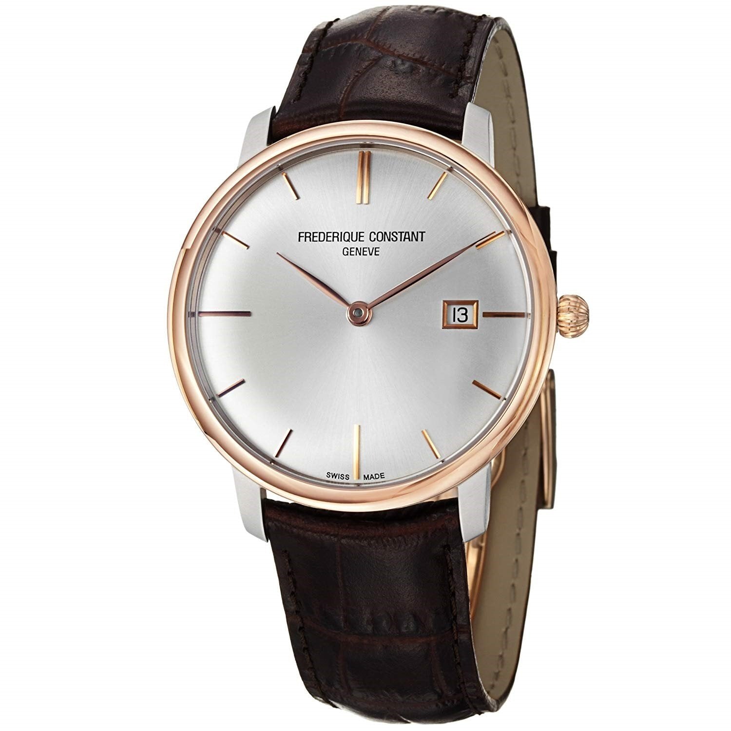 Frederique Constant Men s FC 306V4STZ9 Slimline Brown Leather