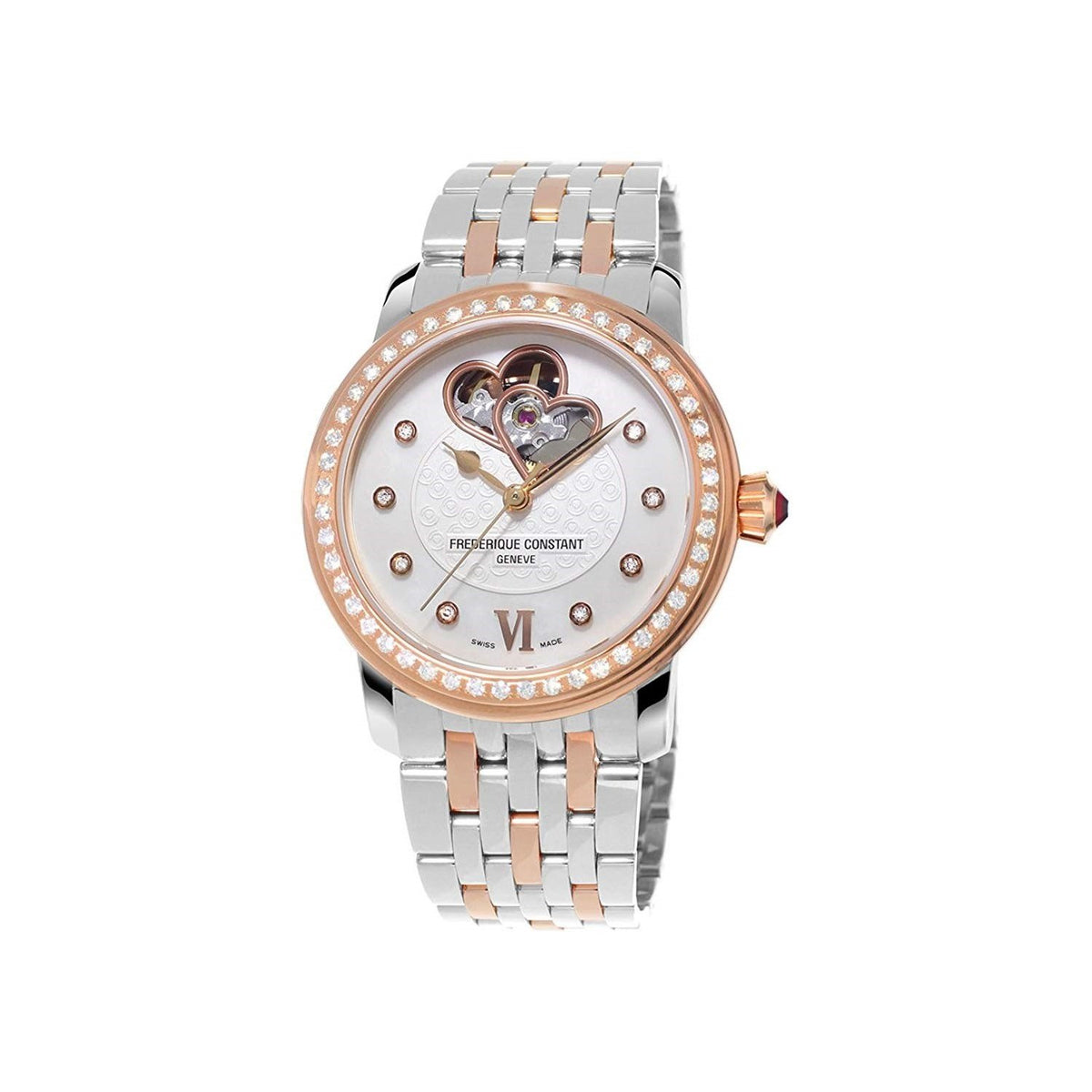 Frederique Constant Women&#39;s FC-310WHF2PD2B3 World Heart Federation Diamond Two-Tone Stainless Steel Watch