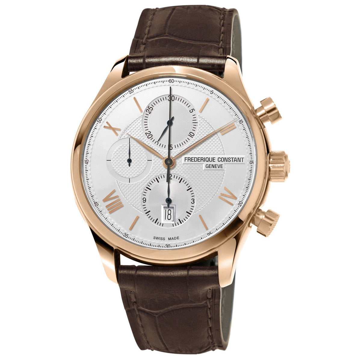 Frederique Constant Men&#39;s FC-392MV5B4 Horological SmartWatch Chronograph Brown Leather Watch