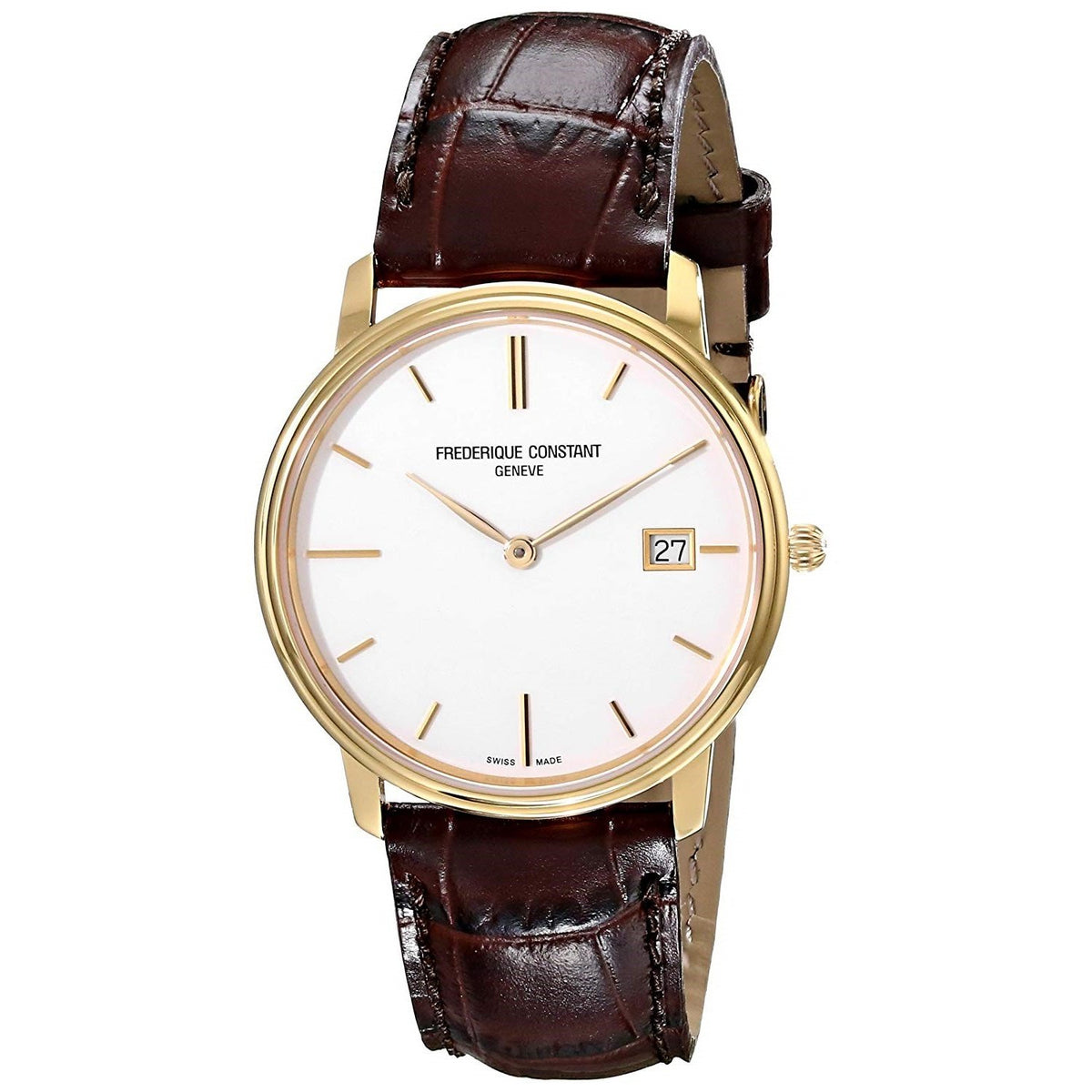 Frederique Constant Women&#39;s FC220NW4S5 Slimline Brown Leather Watch