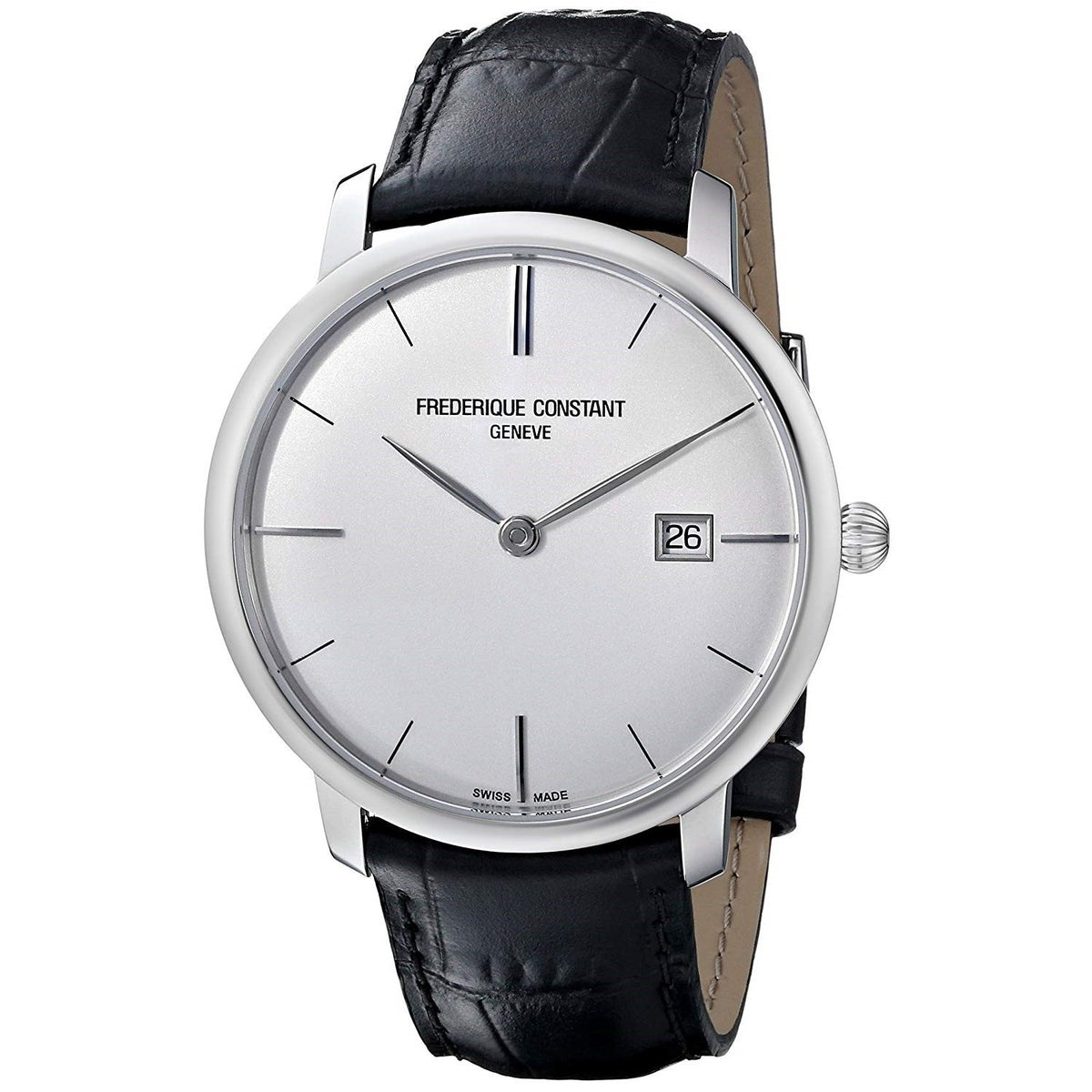 Frederique Constant Men&#39;s FC306S4S6 Slimline Black Leather Watch