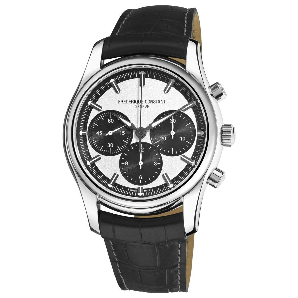 Frederique Constant Men&#39;s FC396SB6B6 Vintage Rally Chronograph Black Leather Watch