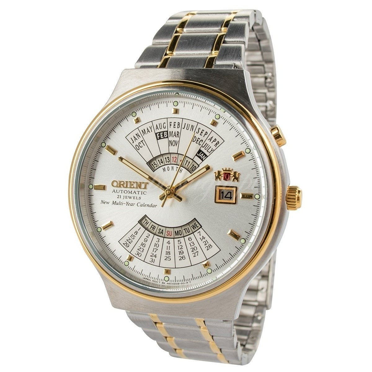 Orient Men&#39;s FEU00000WW Perpetual Calendar GMT World Time Two-Tone Stainless Steel Watch