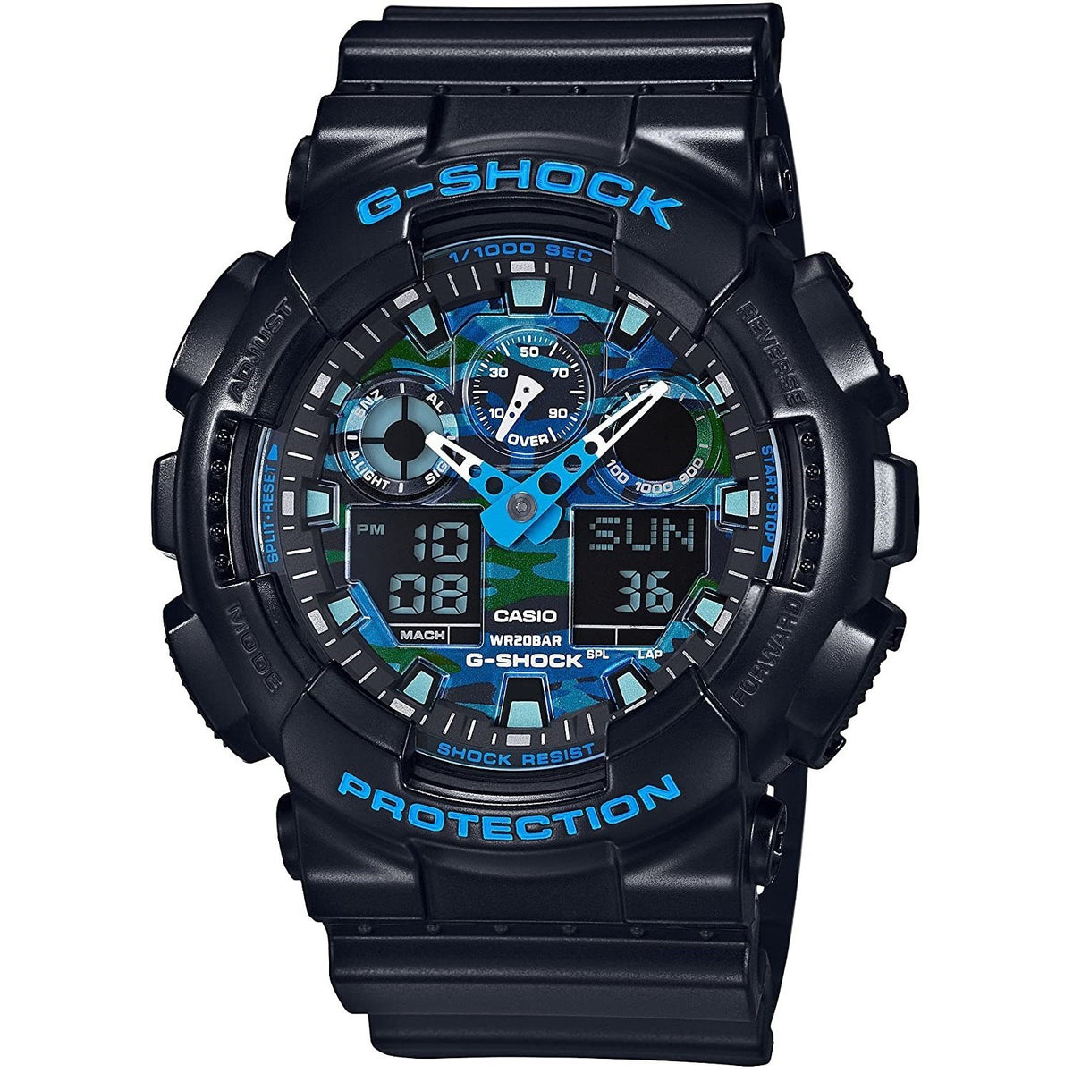 Casio Men&#39;s GA100CB-1A G-Shock Graphic Analog-Digital Black Resin Watch