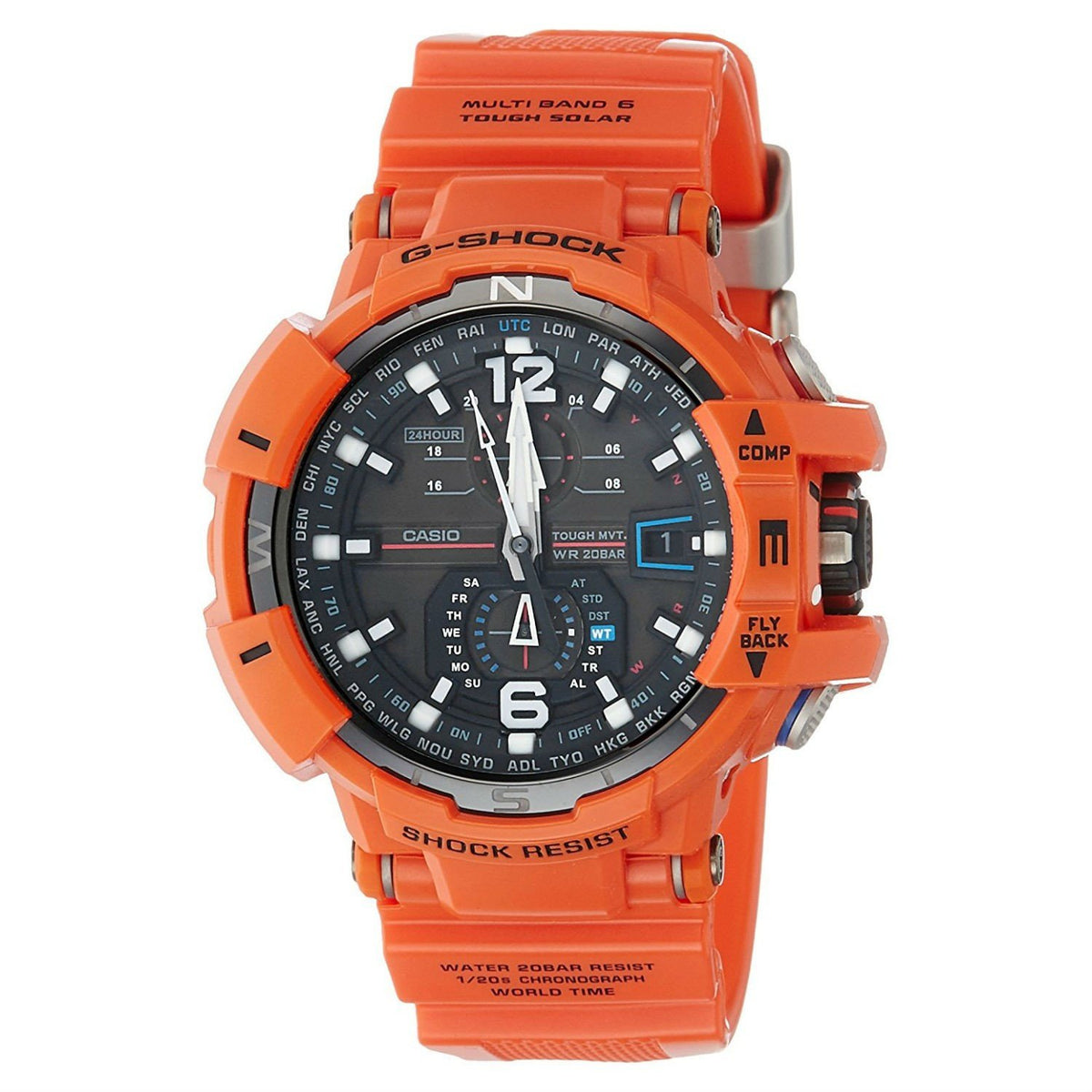 Casio Men&#39;s GWA1100R-4A G-Shock Chronograph Orange Resin Watch