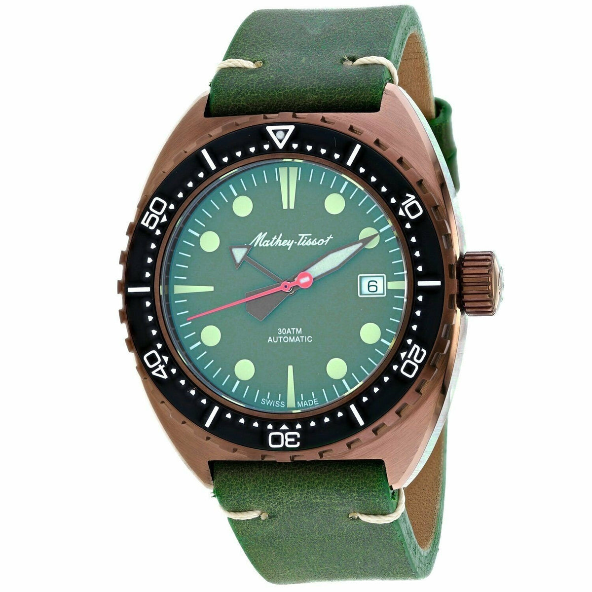 Mathey-Tissot Men&#39;s H2018BV Classic Green Leather Watch