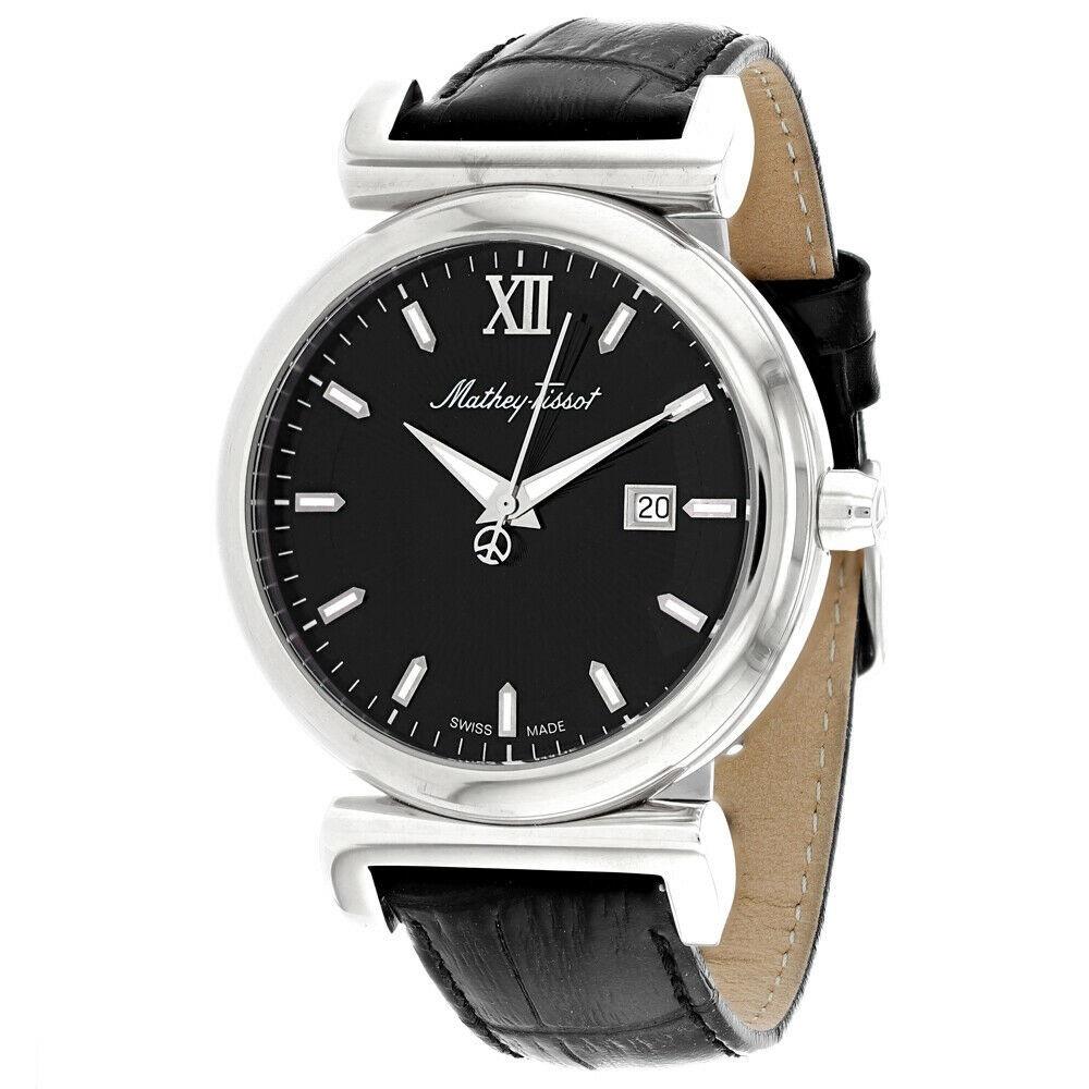 Mathey-Tissot Men&#39;s H410ALN Elegance Black Leather Watch