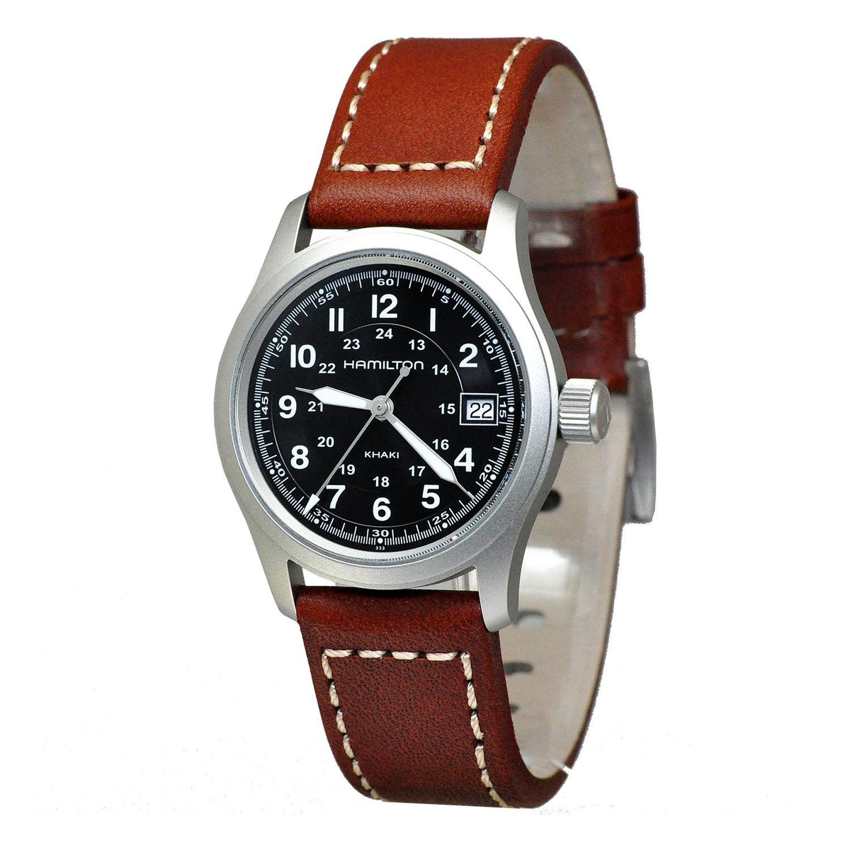 Hamilton Men&#39;s H68311533 Khaki Field Brown Leather Watch