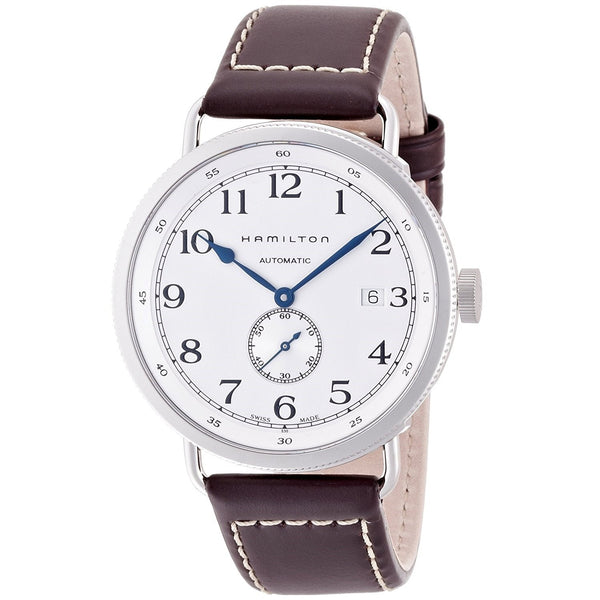 Hamilton Men's H78465553 Navy Pioneer Automatic Brown Leather Watch ...
