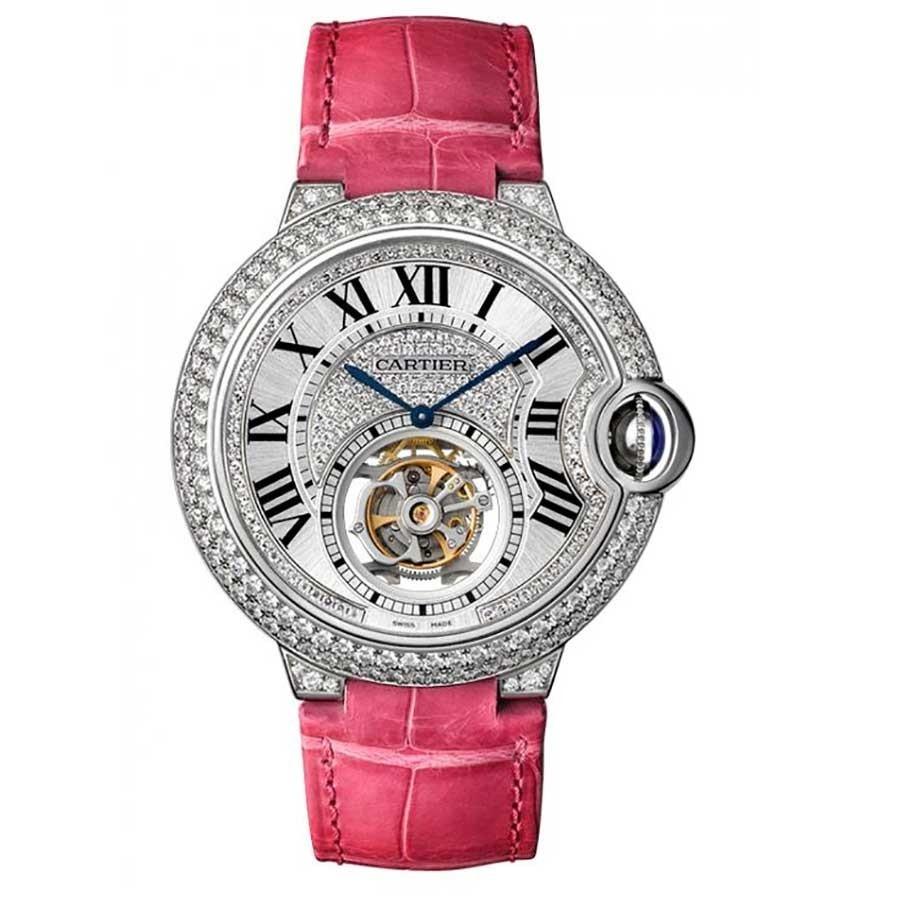 Cartier Women s HPI00716 Ballon Bleu Diamond Pink Leather Watch