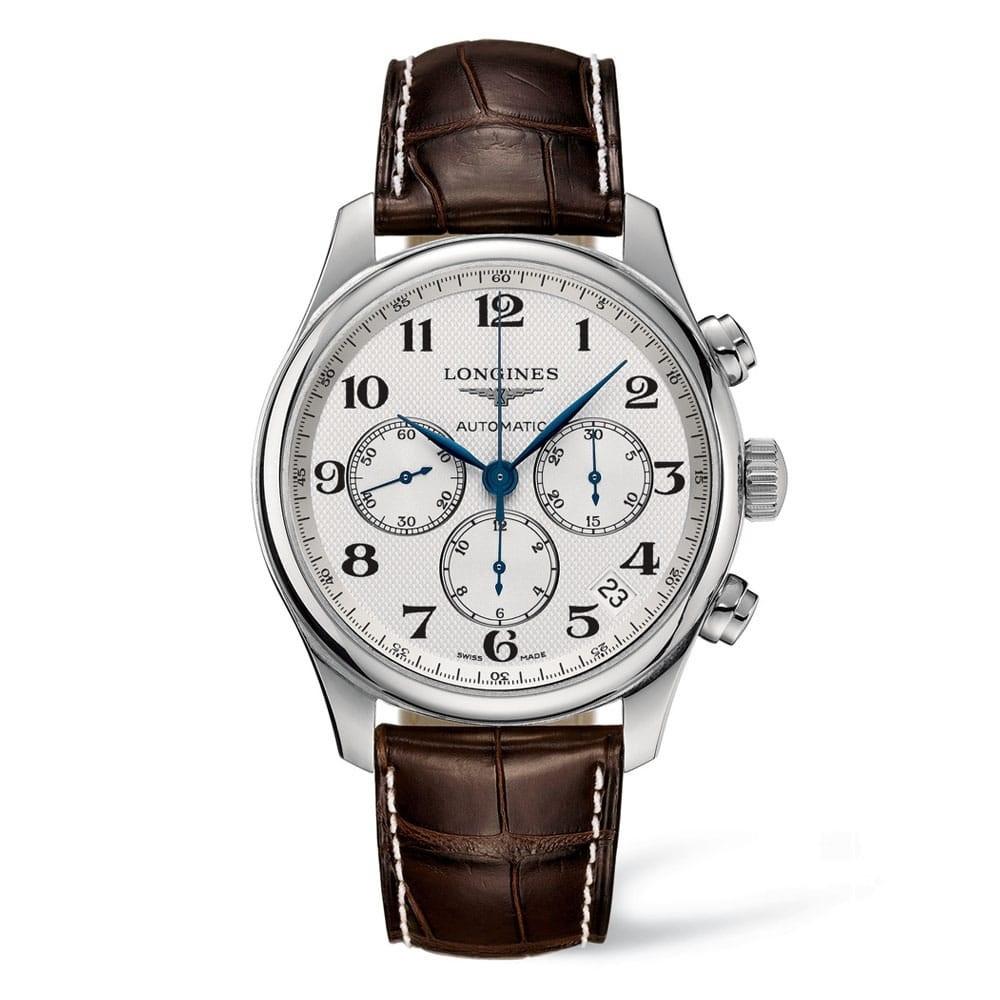 Longines Men&#39;s L2.693.4.78.3 Master Chronograph Brown Leather Watch