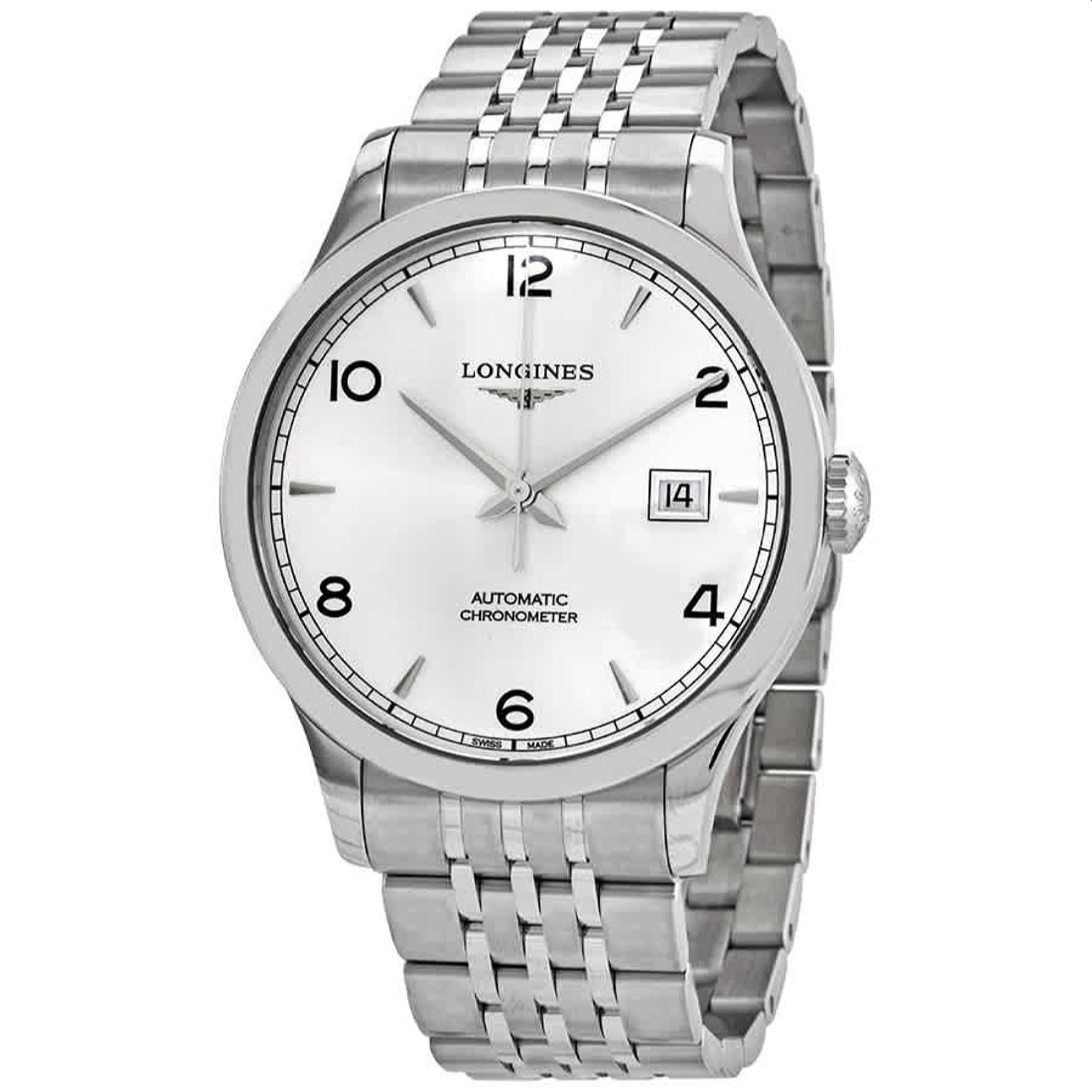 Longines Men's L2.821.4.76.6 Record Stainless Steel Watch