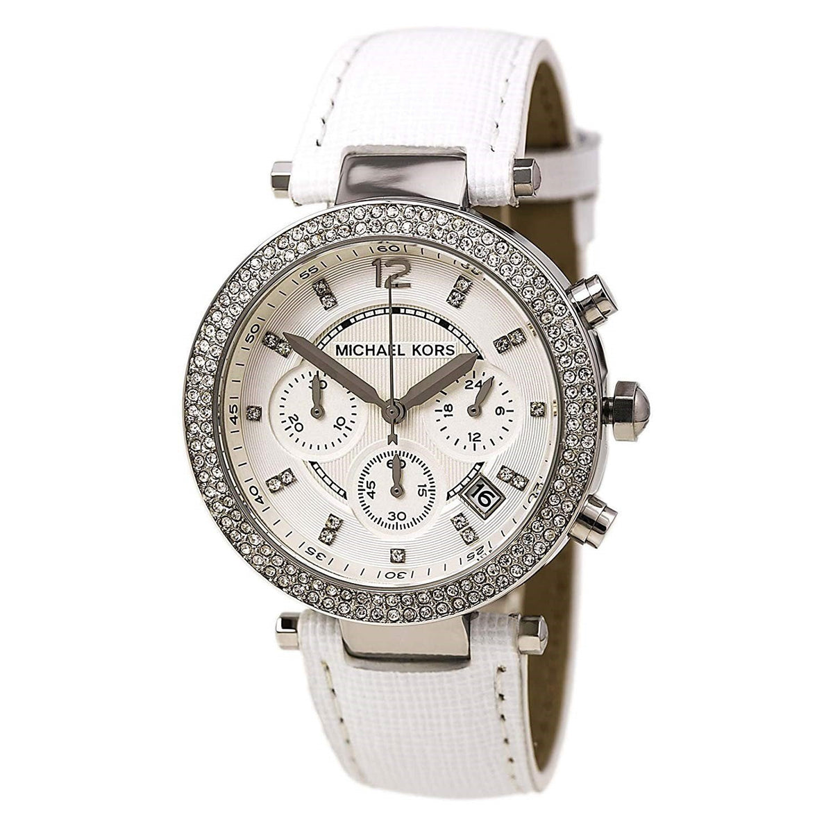 Michael Kors Women&#39;s MK2277 Parker Chronograph White Leather Watch