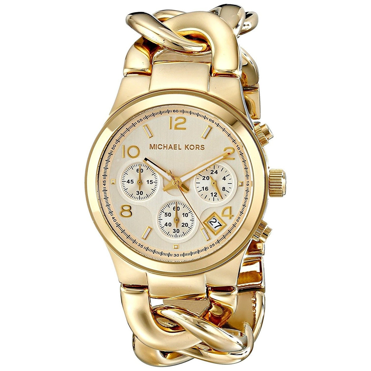 Michael Kors Women&#39;s MK3131 Runway Chronograph Gold-tone Stainless Steel Watch