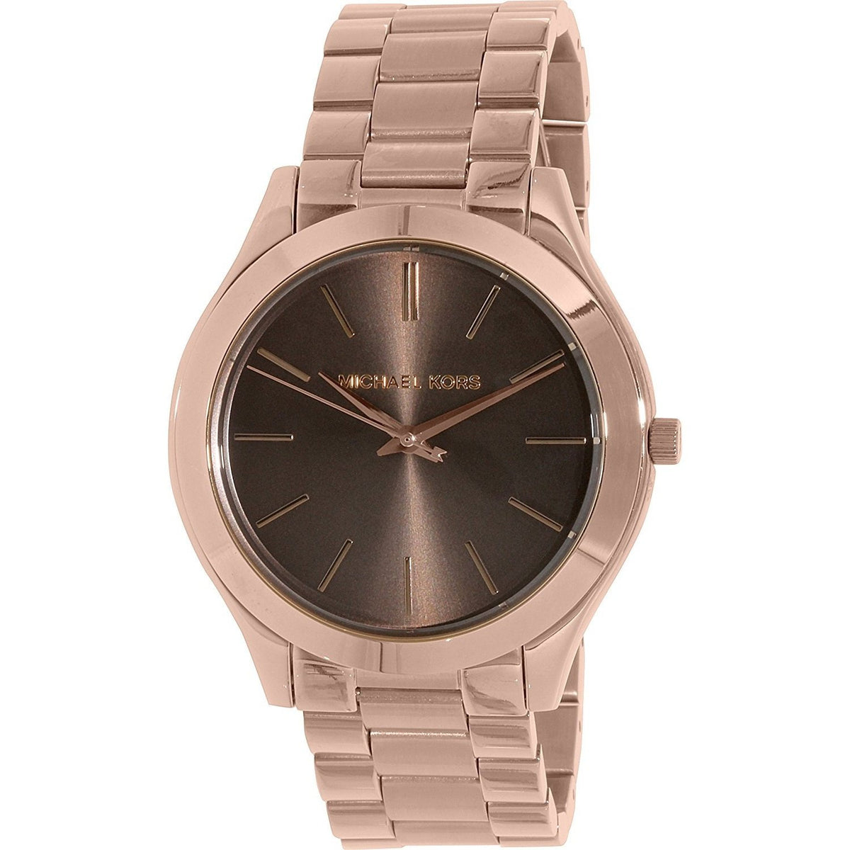 Michael Kors Women&#39;s MK3181 Slim Runway Rose-Tone Stainless Steel Watch