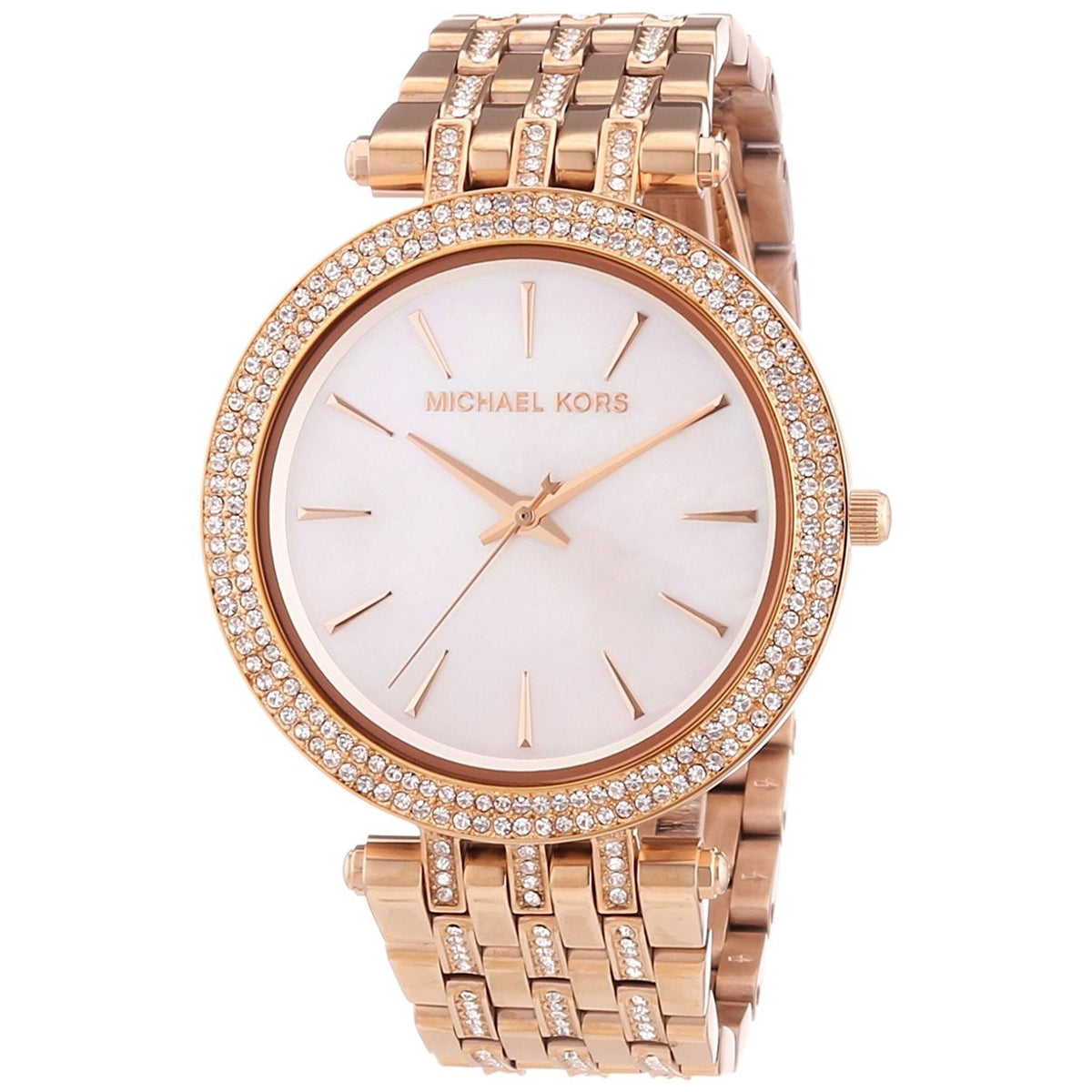 Michael Kors Women&#39;s MK3220 Darci Crystal Rose-Tone Stainless Steel Watch