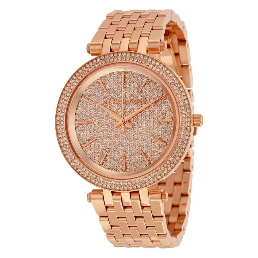 Michael Kors Women&#39;s MK3439 Darci Crystal Rose-Tone Stainless Steel Watch