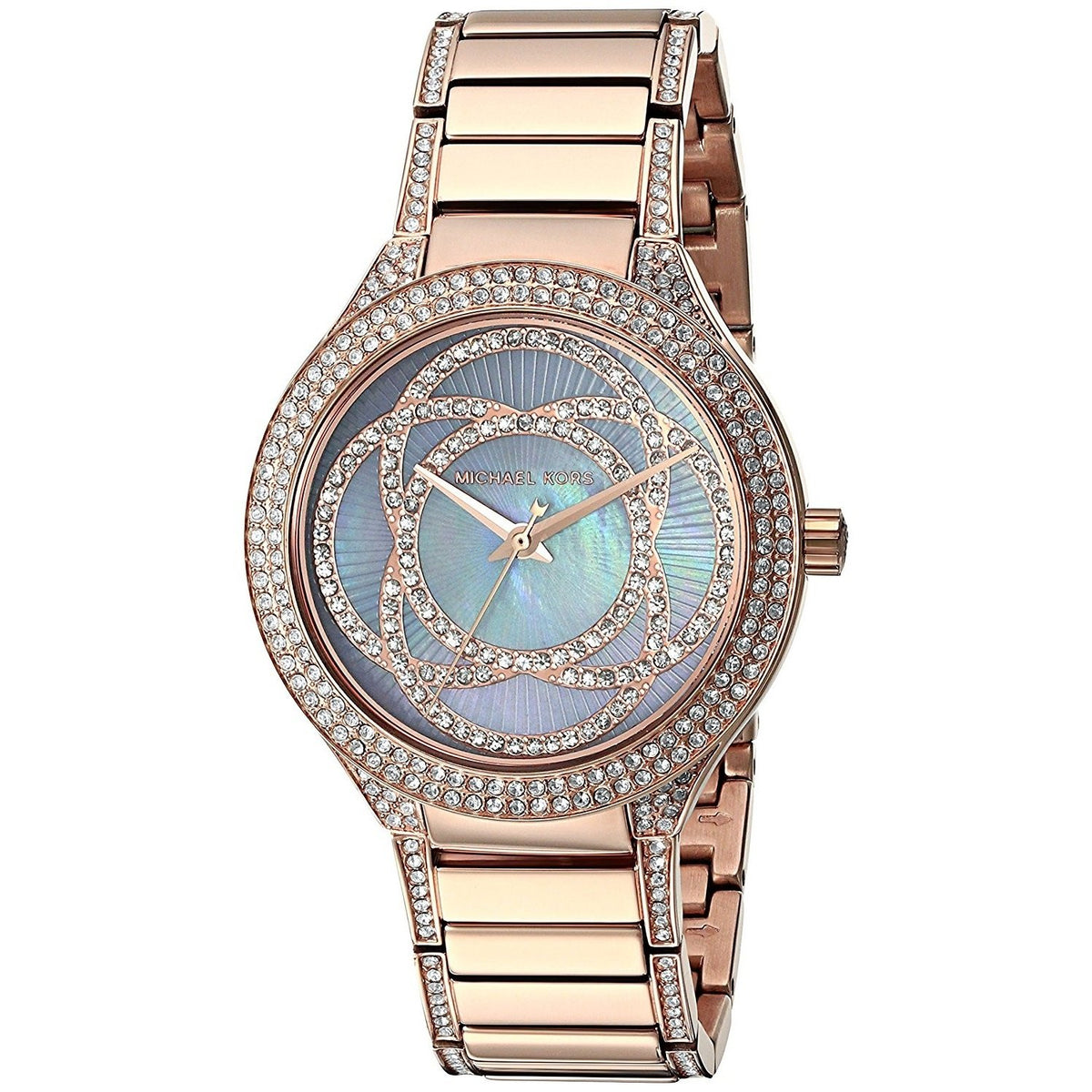 Michael Kors Women&#39;s MK3482 Kerry Crystal Rose-Tone Stainless Steel Watch