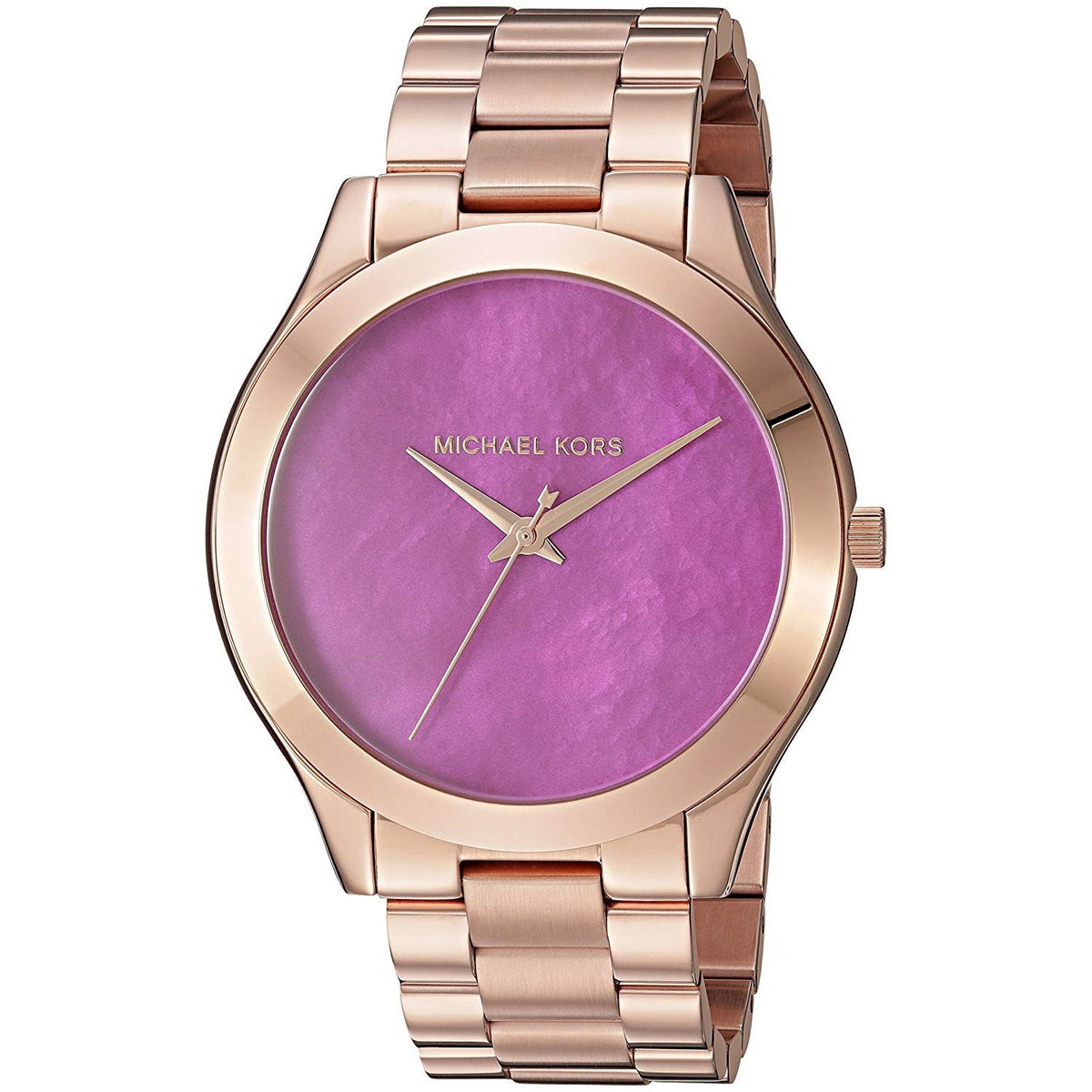 Michael Kors Women&#39;s MK3550 Slim Runway Rose-Tone Stainless Steel Watch