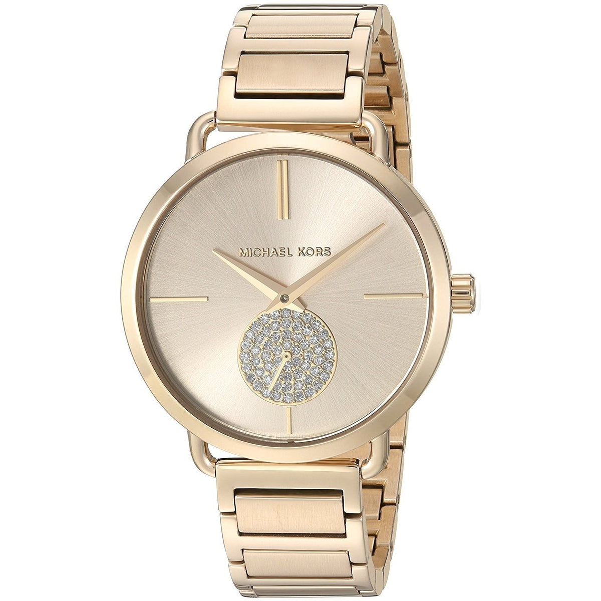 Michael Kors Women&#39;s MK3639 Portia Crystal Gold-Tone Stainless Steel Watch