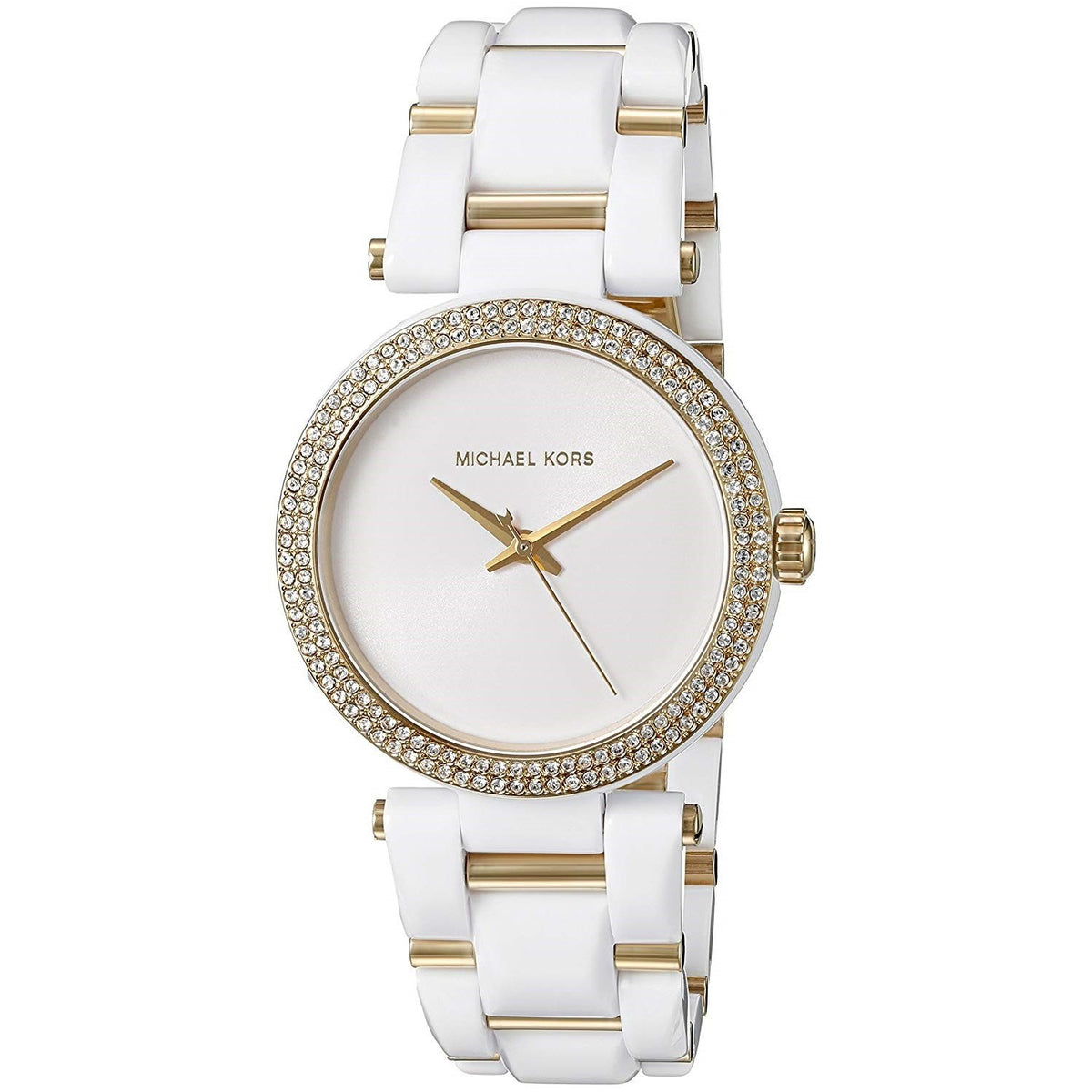 Michael Kors Women&#39;s MK4315 Delray Crystal White Acetate Watch