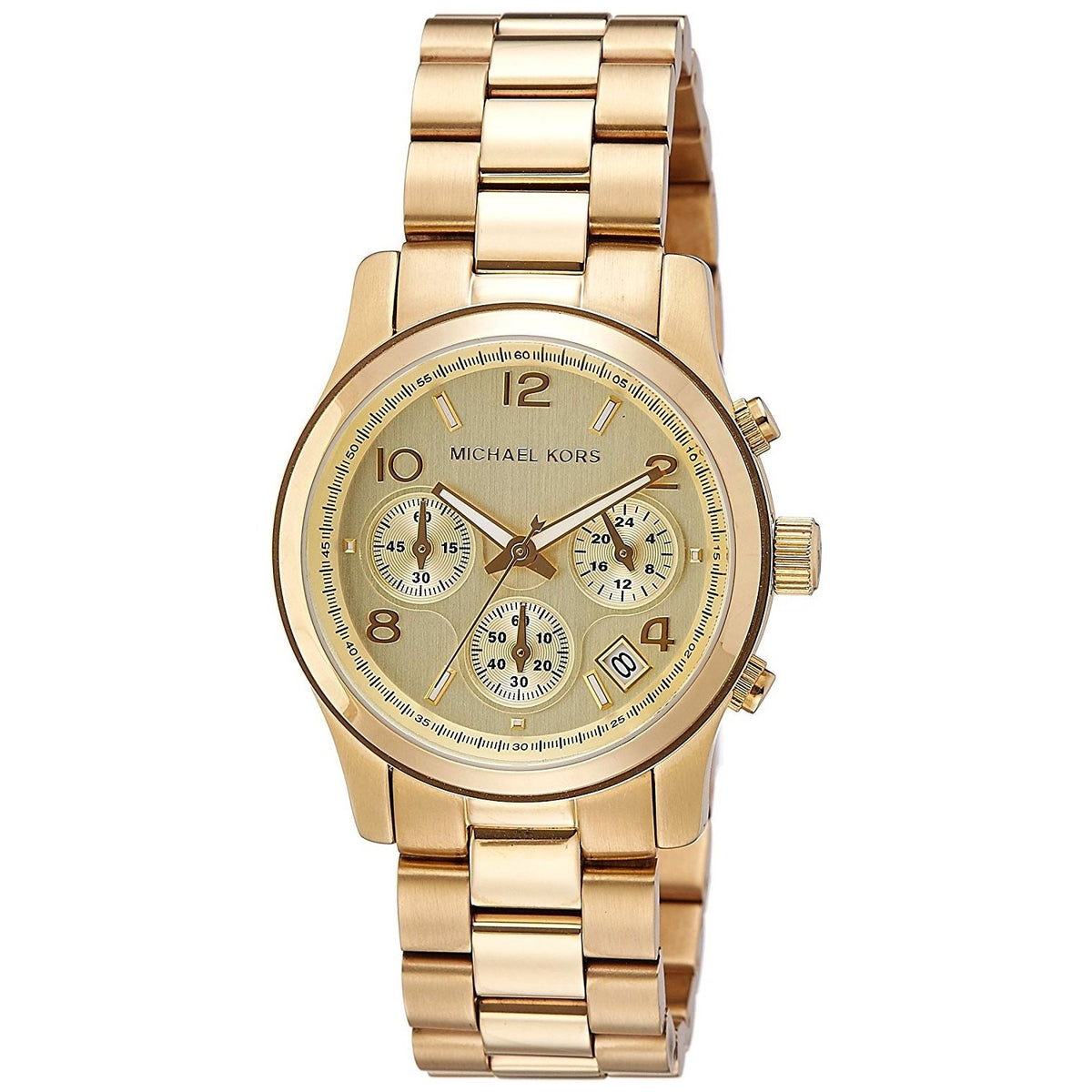 Michael Kors Women&#39;s MK5055 Runway Chronograph Gold-Tone Stainless Steel Watch