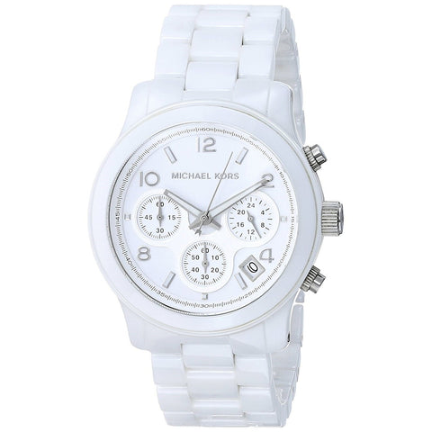 Michael Kors Women's MK5161 Runway Chronograph White Ceramic Watch