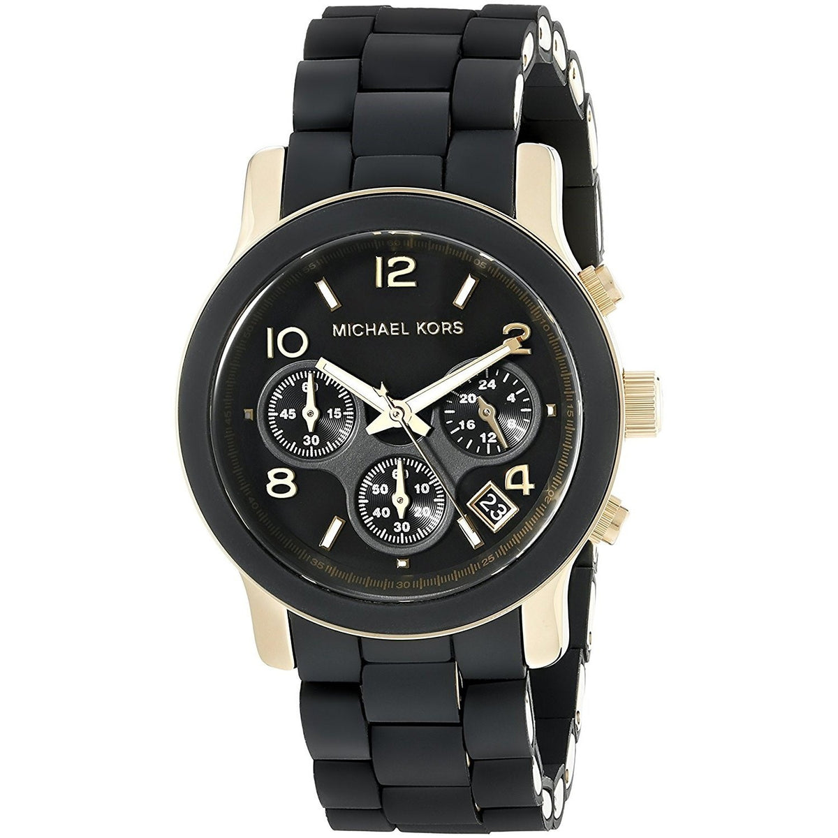 Michael Kors Women&#39;s MK5191 Runway Chronograph Black Silicone Watch