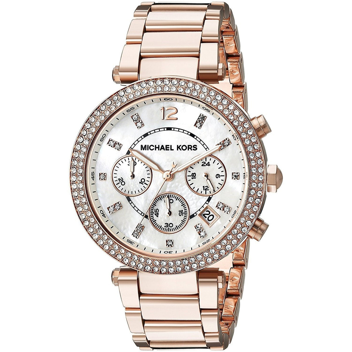 Michael Kors Women&#39;s MK5491 Parker Chronograph Crystal Rose-Tone Stainless Steel Watch