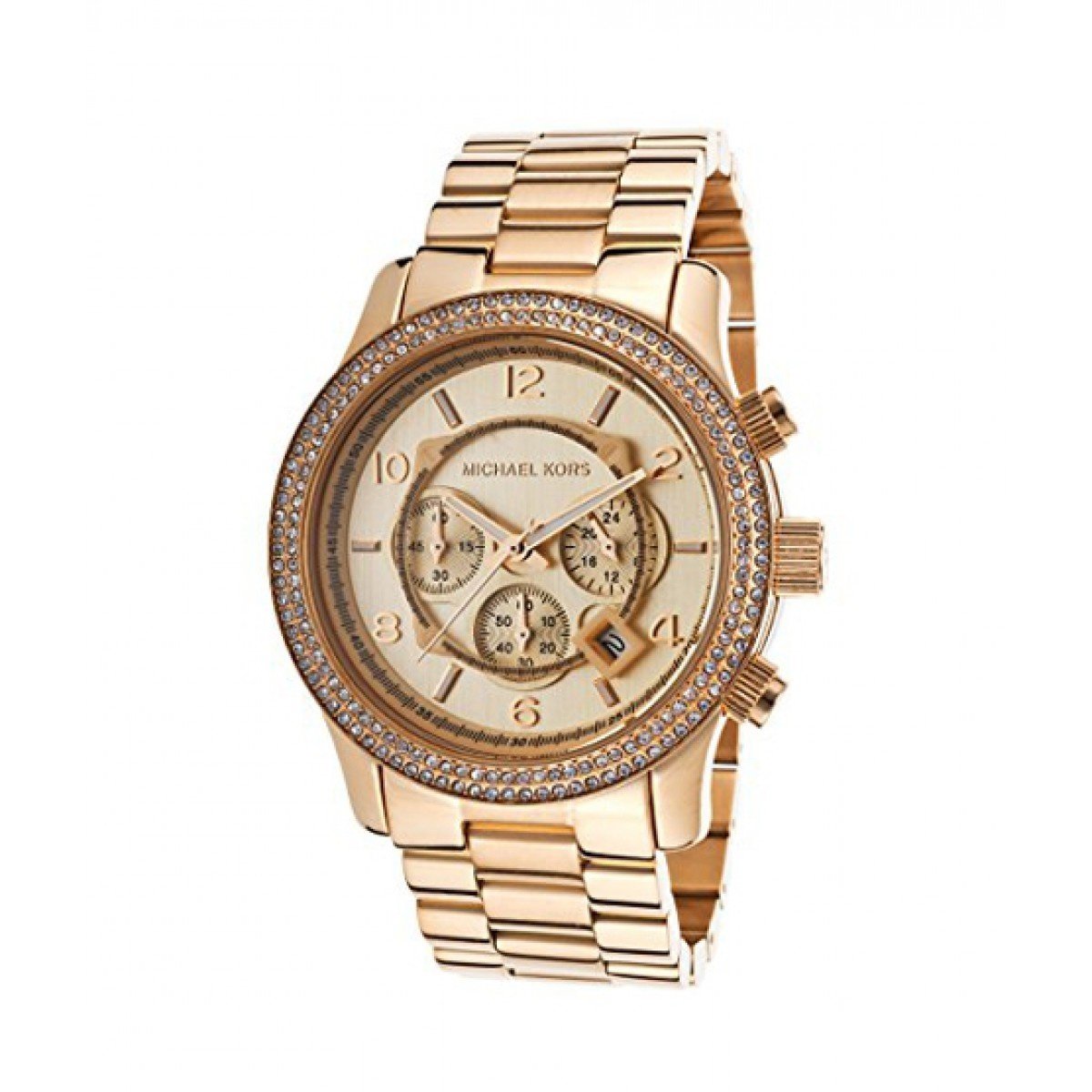 Michael Kors Women&#39;s MK5576 Runway Chronograph Pink Stainless Steel Watch