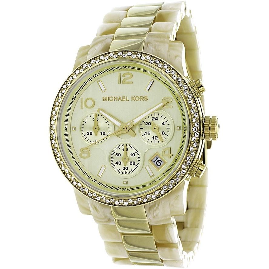 Michael Kors Women&#39;s MK5582 Classic Chronograph Crystal Two-Tone Stainless Steel Watch