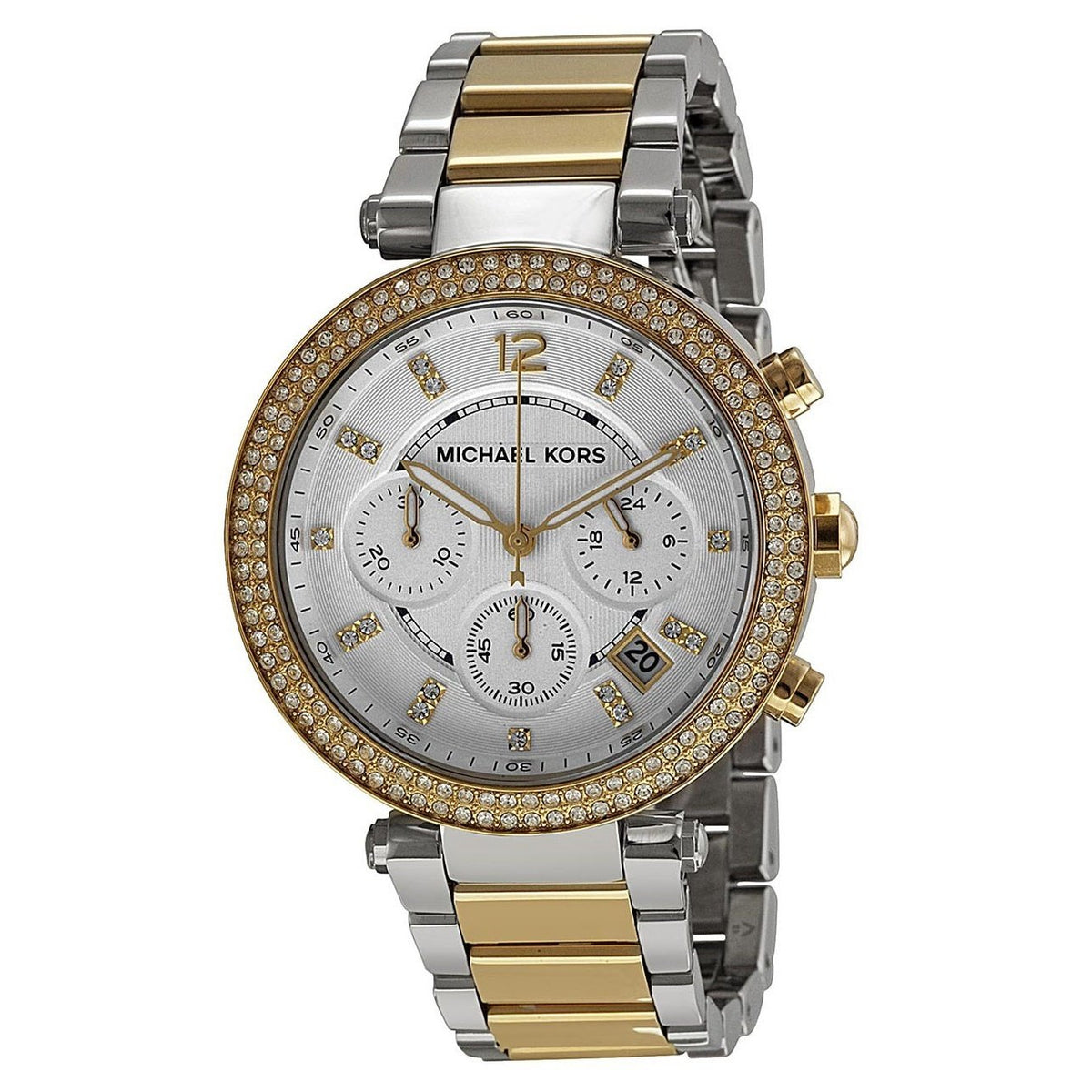 Michael Kors Women&#39;s MK5626 Parker Chronograph Crystal Two-Tone Stainless Steel Watch