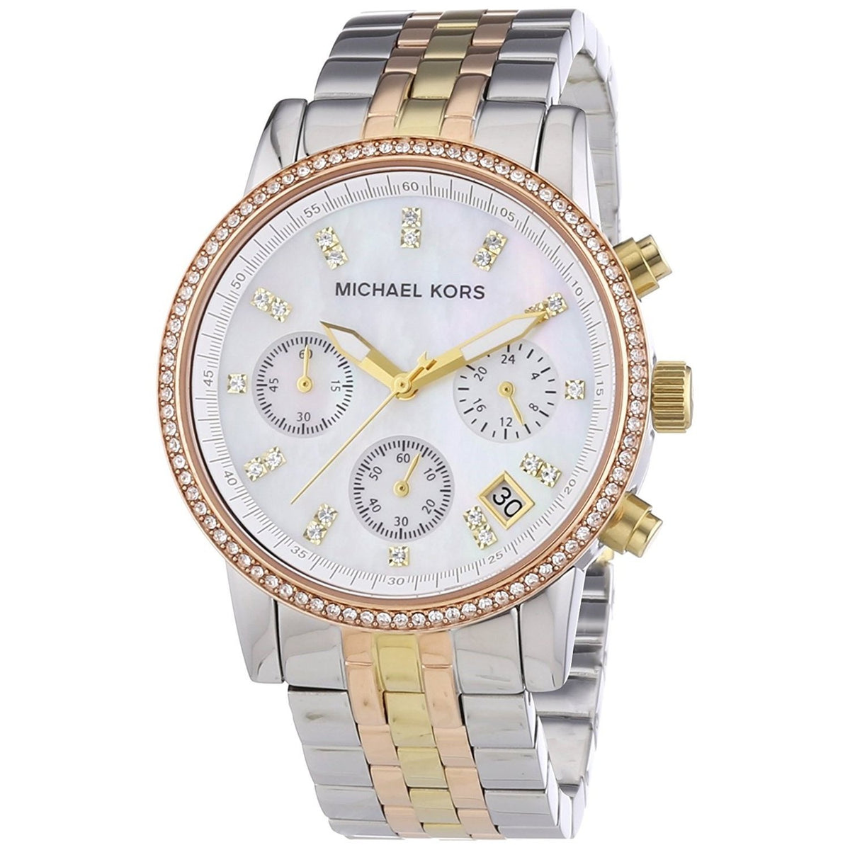 Michael Kors Women&#39;s MK5650 Ritz Chronograph Crystal Two-Tone Stainless Steel Watch