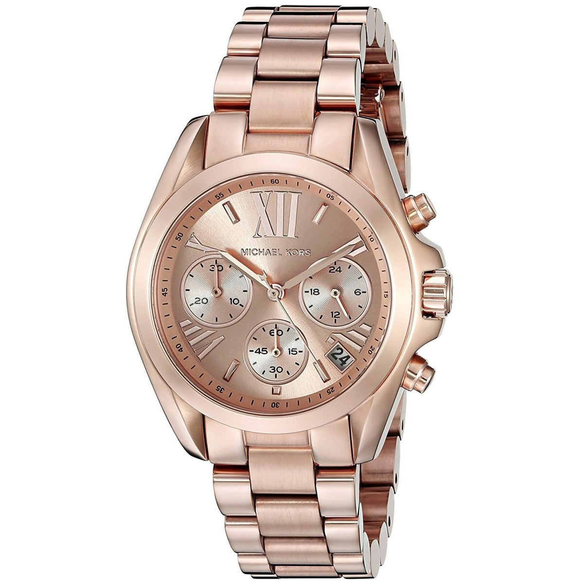 Michael Kors Women&#39;s MK5799 Bradshaw Chronograph Rose-Tone Stainless Steel Watch