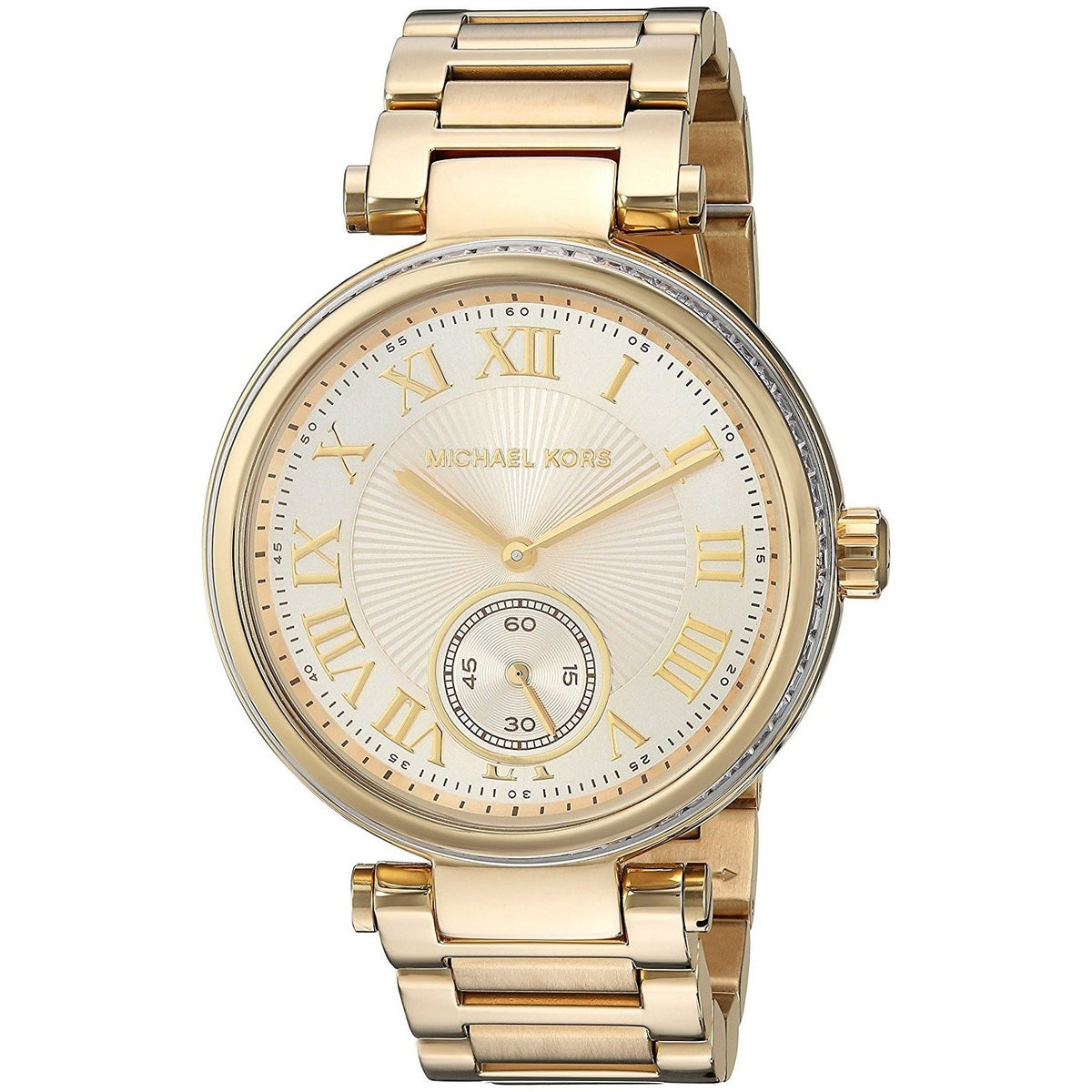 Michael Kors Women&#39;s MK5867 Skylar Crystal Gold-Tone Stainless Steel Watch