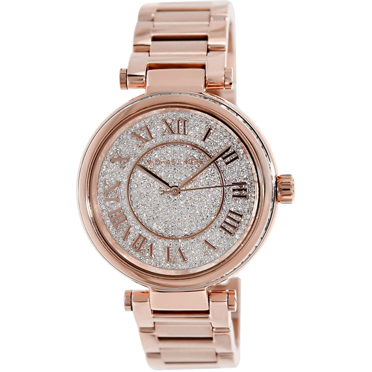 Michael Kors Women&#39;s MK5868 Skylar Crystal Rose-Tone Stainless Steel Watch