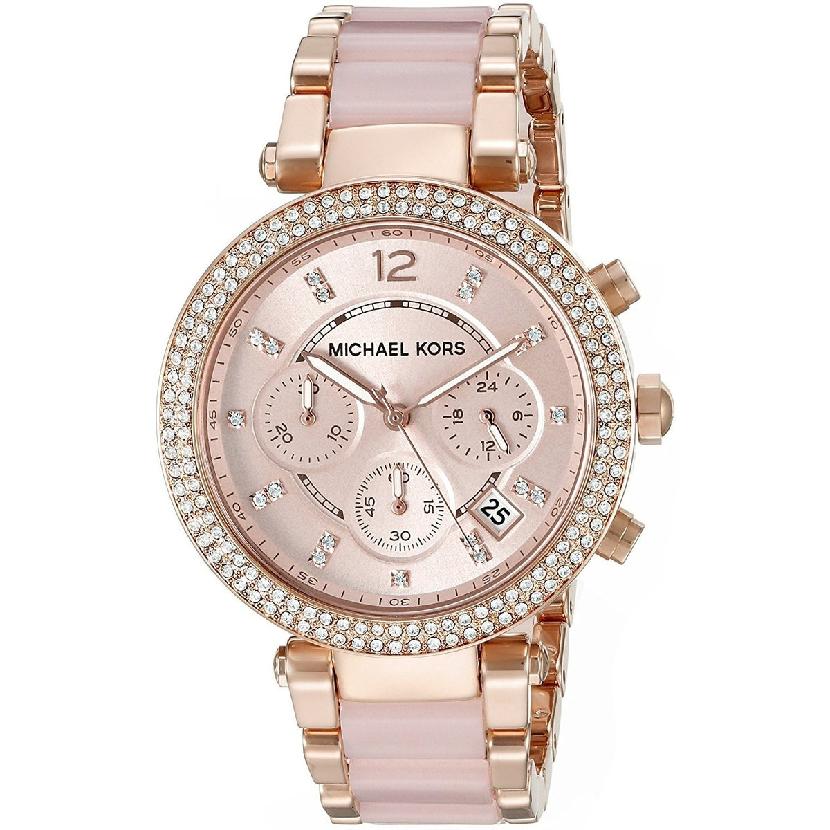 Michael Kors Women&#39;s MK5896 Parker Chronograph Crystal Two-Tone Stainless Steel Watch