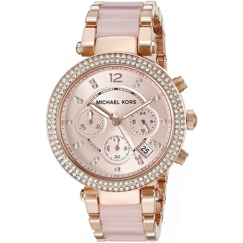 Michael Kors Women's MK5896 Parker Chronograph Crystal Two-Tone Stainless Steel Watch