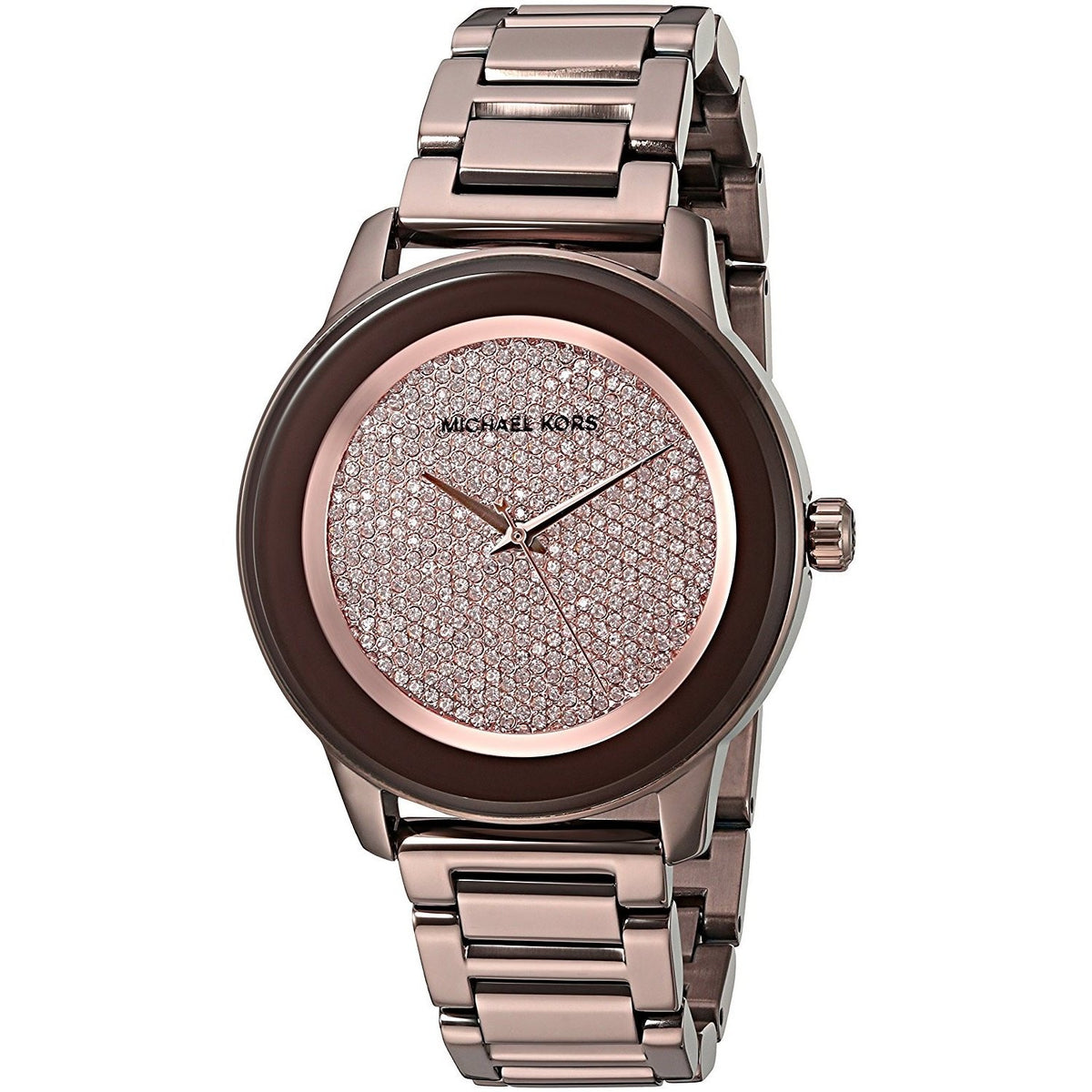 Michael Kors Women&#39;s MK6245 Kinley Crystal Brown Stainless Steel Watch